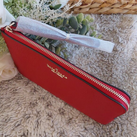 KATE SPADE NEW YORK Leila Medium L-Zip Wristlet Candied Cherry or Spotlight Red - Picture 4 of 8